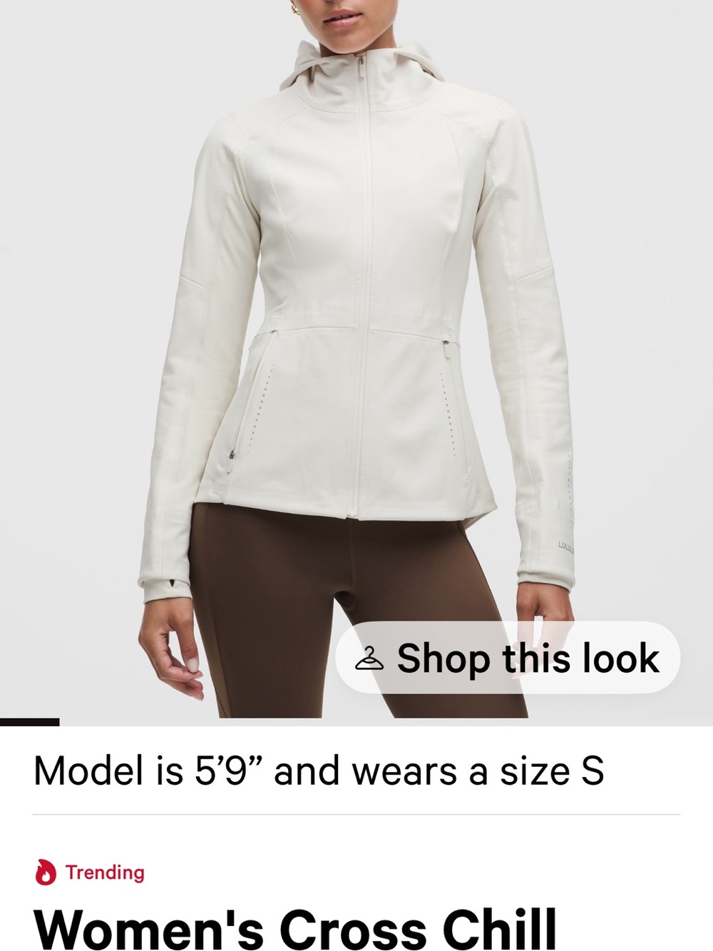 lululemon athletica Cream Hooded Softshell Jacket